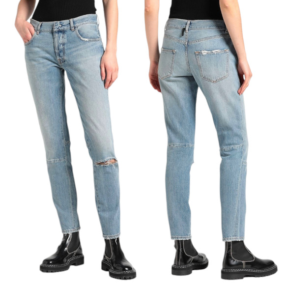 Ben Taverniti Unravel Project Skinny Jean 24 Women Lt Blue Button Fly High Rise - Picture 1 of 13